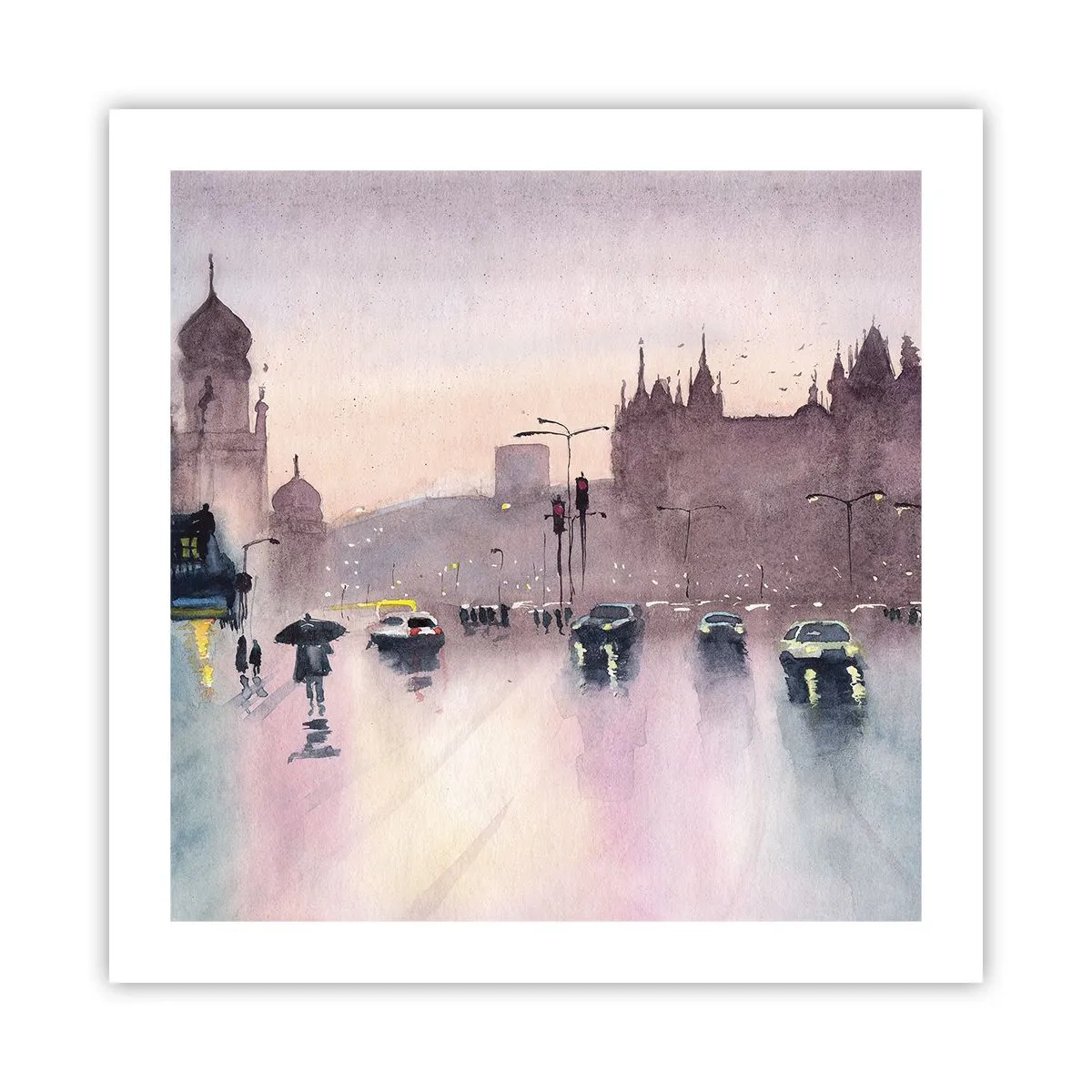 Plagát - V daždivom opare - 50x50 cm
