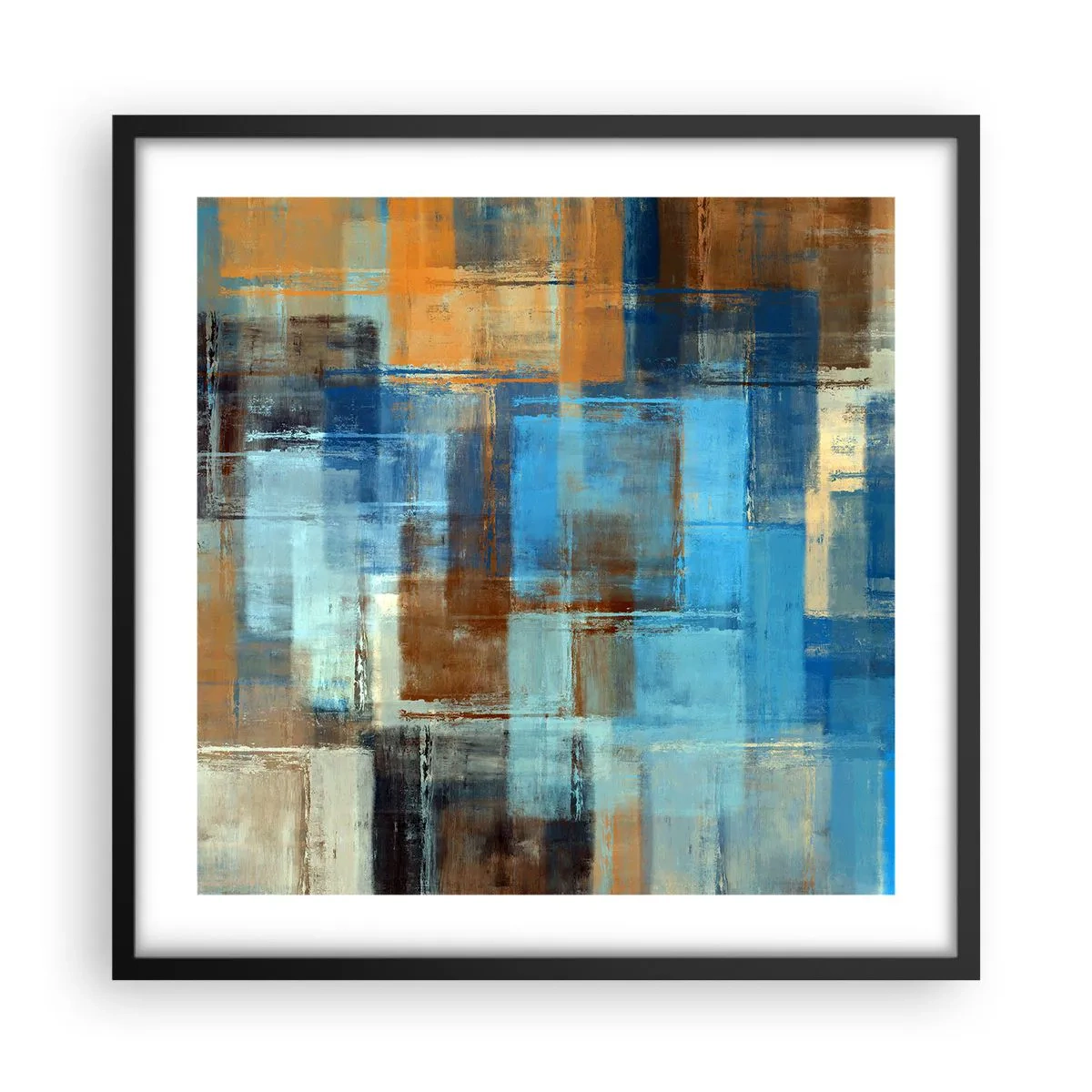 Plagát v čiernom ráme - Cez modrý závoj - 50x50 cm