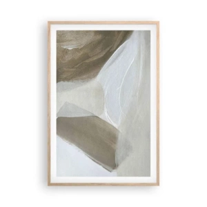 Plagát v ráme zo svetlého duba - Vlna bielej - 61x91 cm