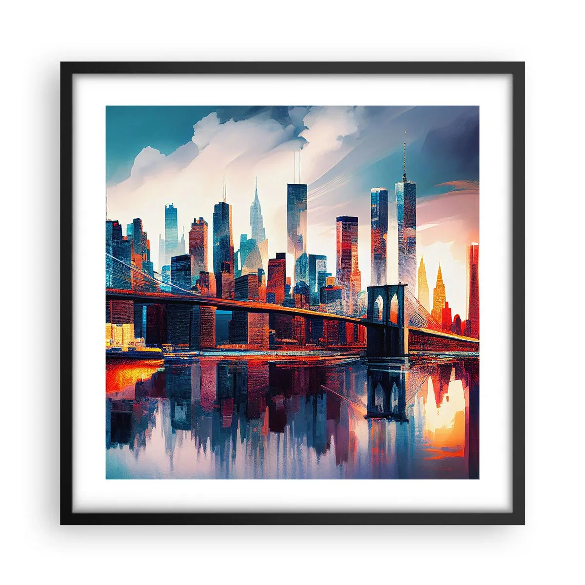 Plagát v čiernom ráme - Famózny New York - 50x50 cm