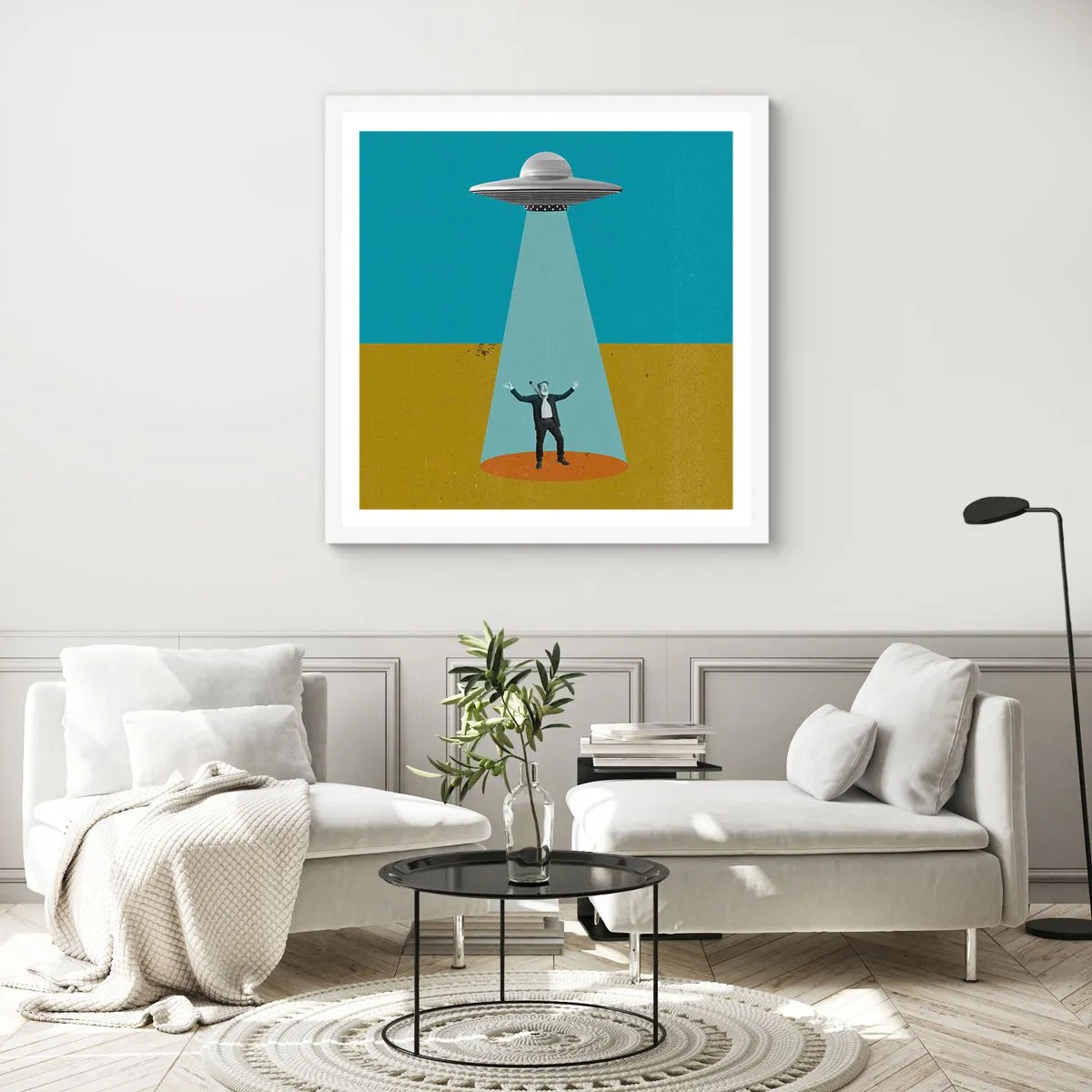 Plagát v bielom ráme - Blízke stretnutie - 40x40 cm