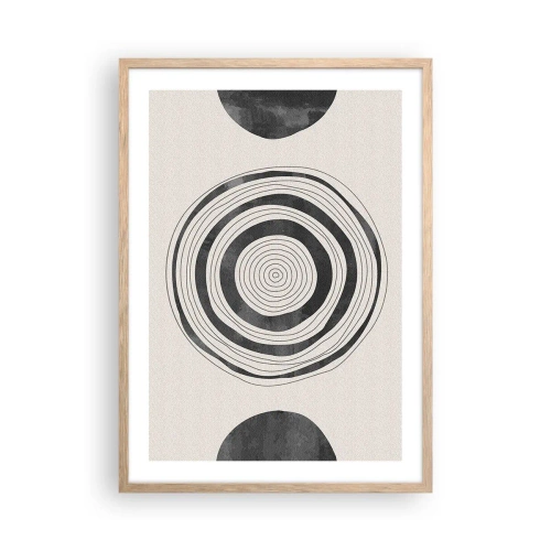 Plagát v ráme zo svetlého duba - Dôležité je to, čo je uprostred - 50x70 cm