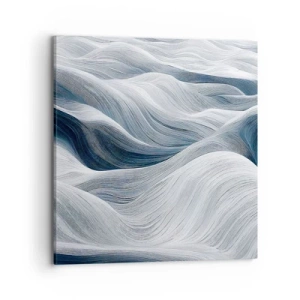 Obraz na plátne - Biele a modré vlny - 70x70 cm