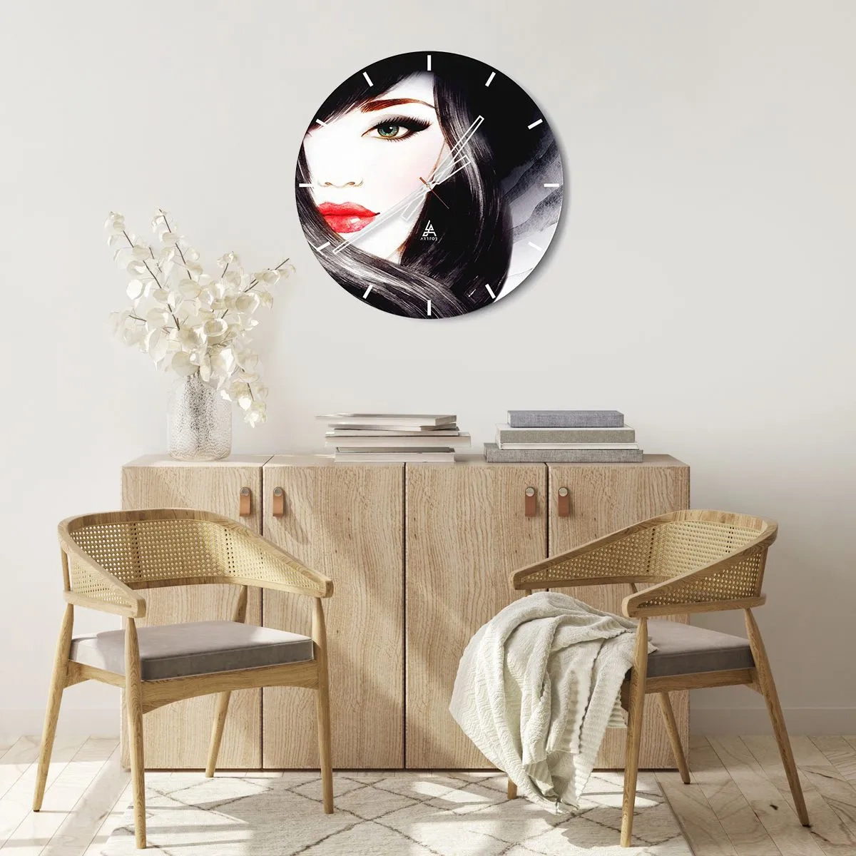 Nástenné hodiny - Zafírový pohľad - 40x40 cm