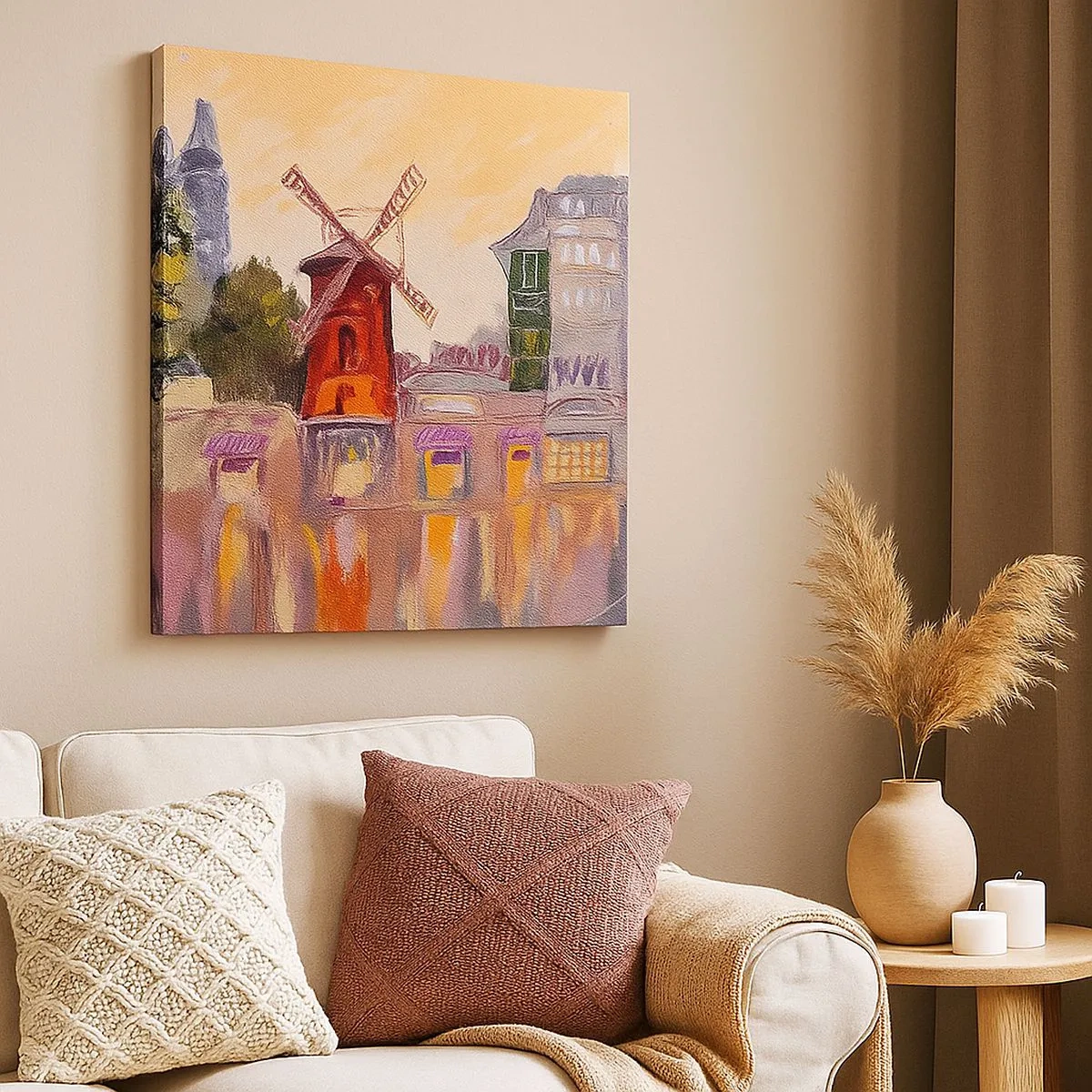 Obraz na plátne - Parížske ikony – Moulin Rouge - 30x30 cm