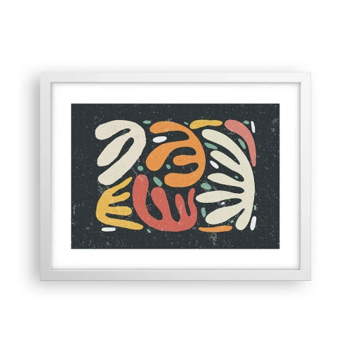 Plagát v bielom ráme - Kompozícia – hneď ťa chytím - 40x30 cm
