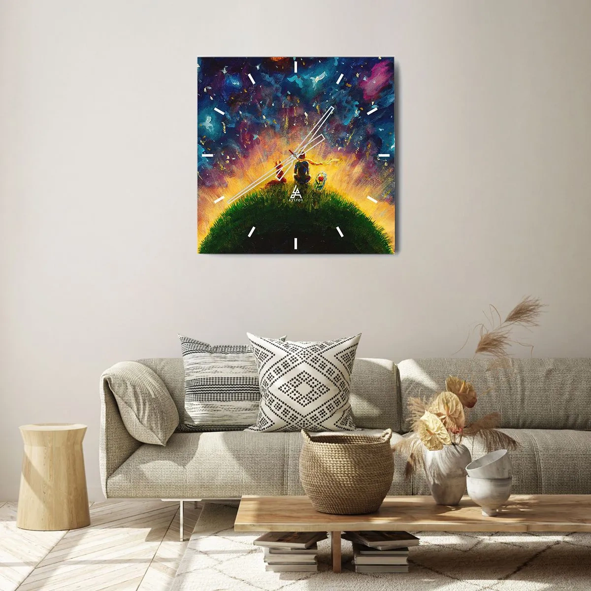 Nástenné hodiny - Láska a priateľstvo - celý svet - 40x40 cm