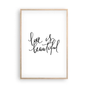 Plagát v ráme zo svetlého duba - Prečítaj a zopakuj - 61x91 cm