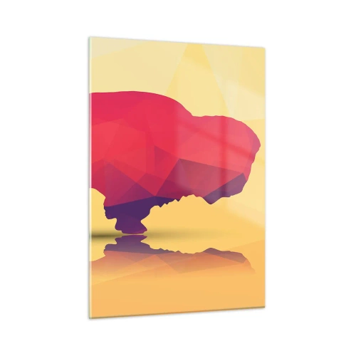 Obraz na skle - Amarantová sila zubra - 50x70 cm