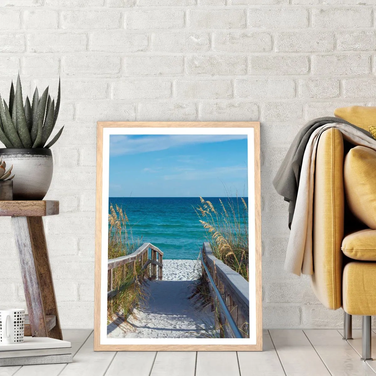 Plagát v ráme zo svetlého duba - Na slnku, vo vetre - 70x100 cm