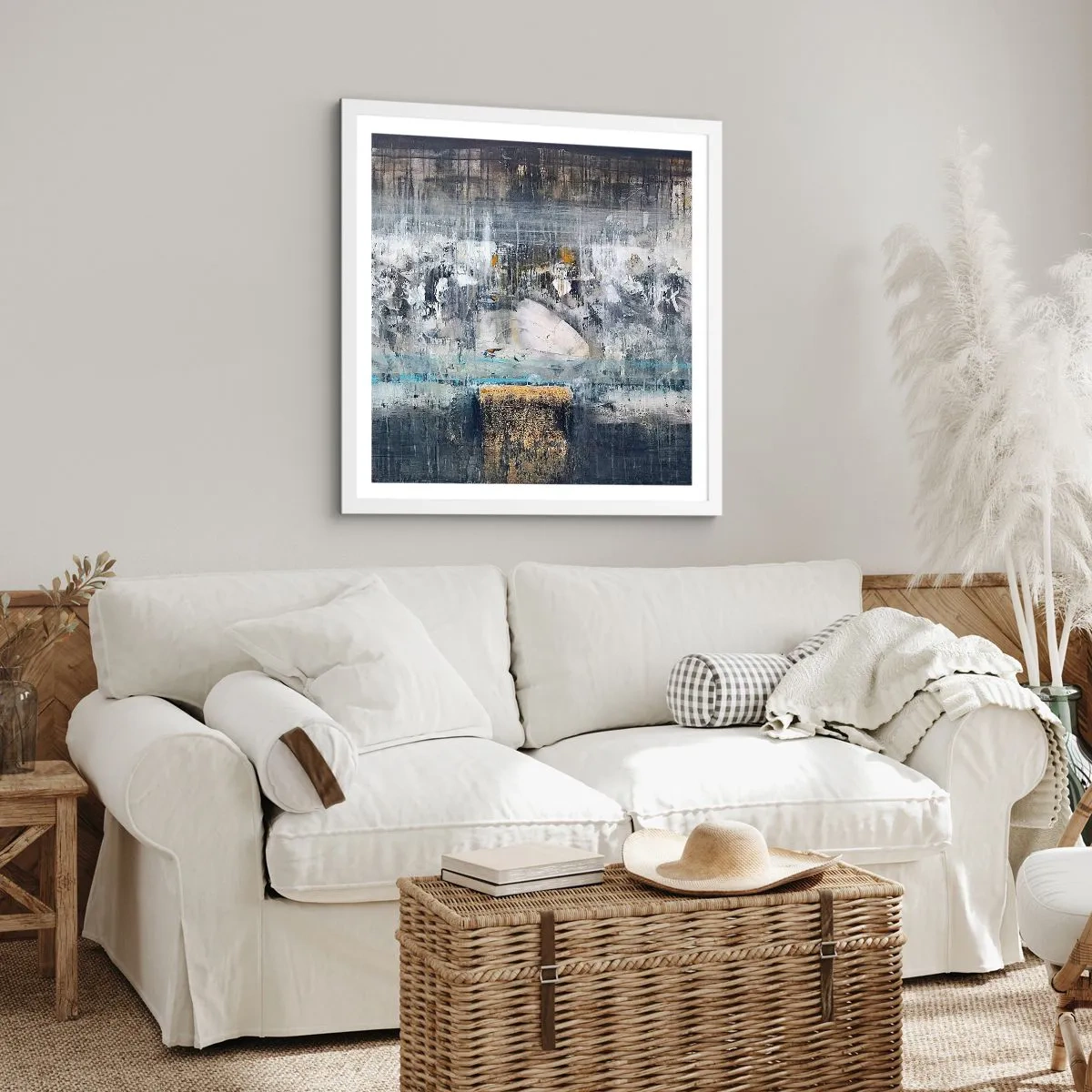 Plagát v bielom ráme - Ako na ľade, tak aj na hrude - 60x60 cm