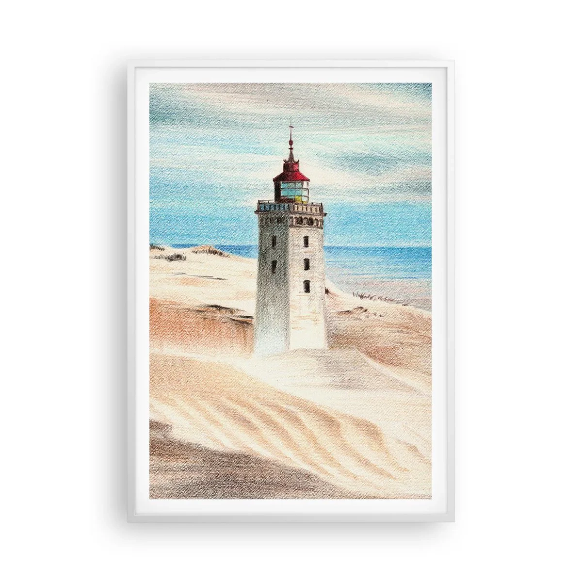 Plagát v bielom ráme - Vždy hľadí na more - 70x100 cm