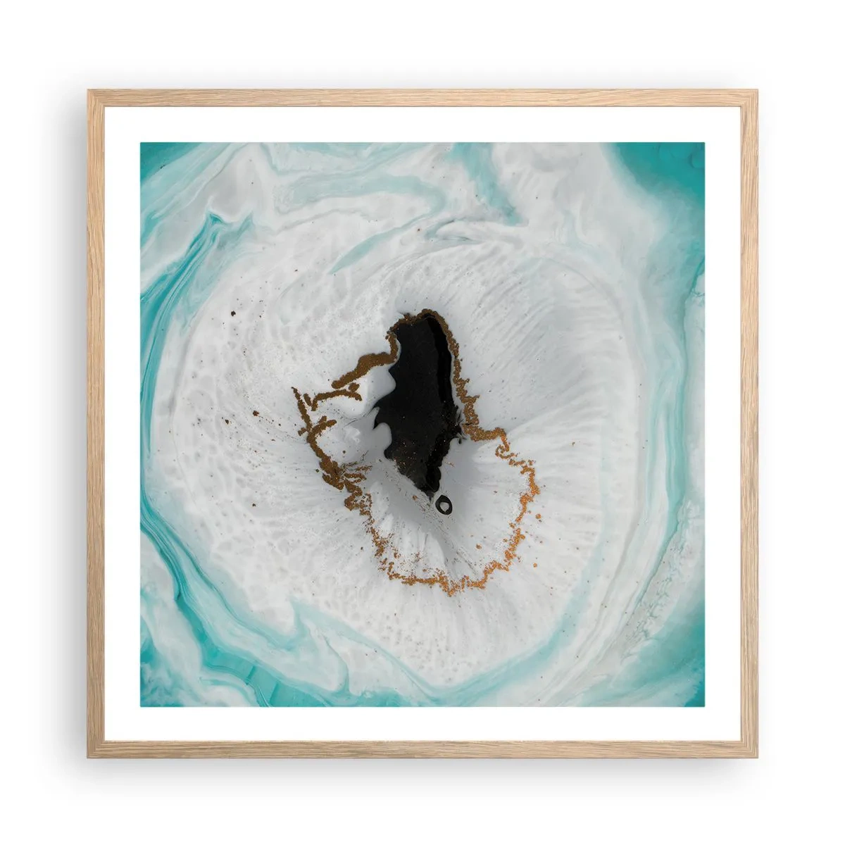 Plagát v ráme zo svetlého duba - Preniknúť dovnútra - 60x60 cm