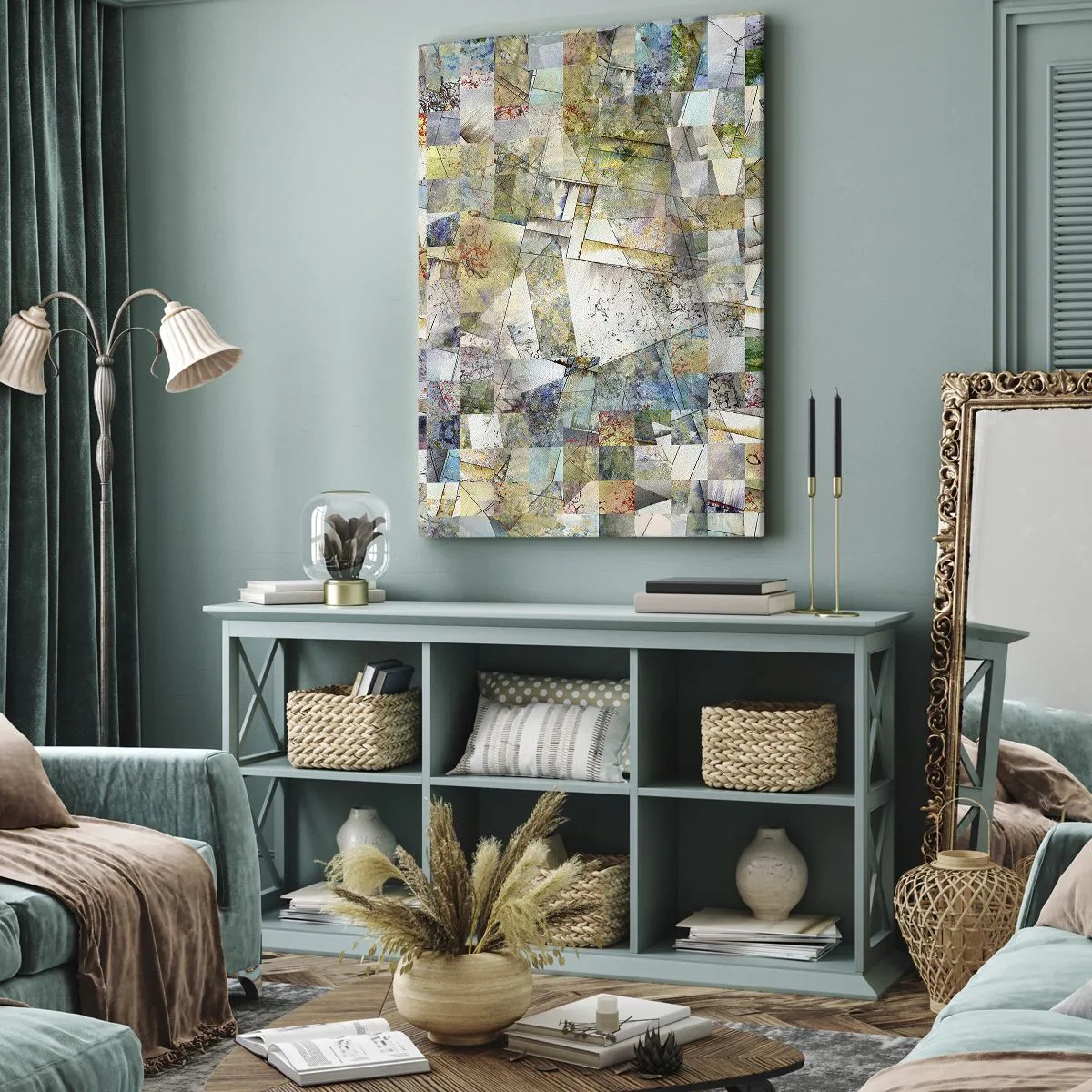 Obraz na plátne - Geometrické preskupenie - 65x120 cm