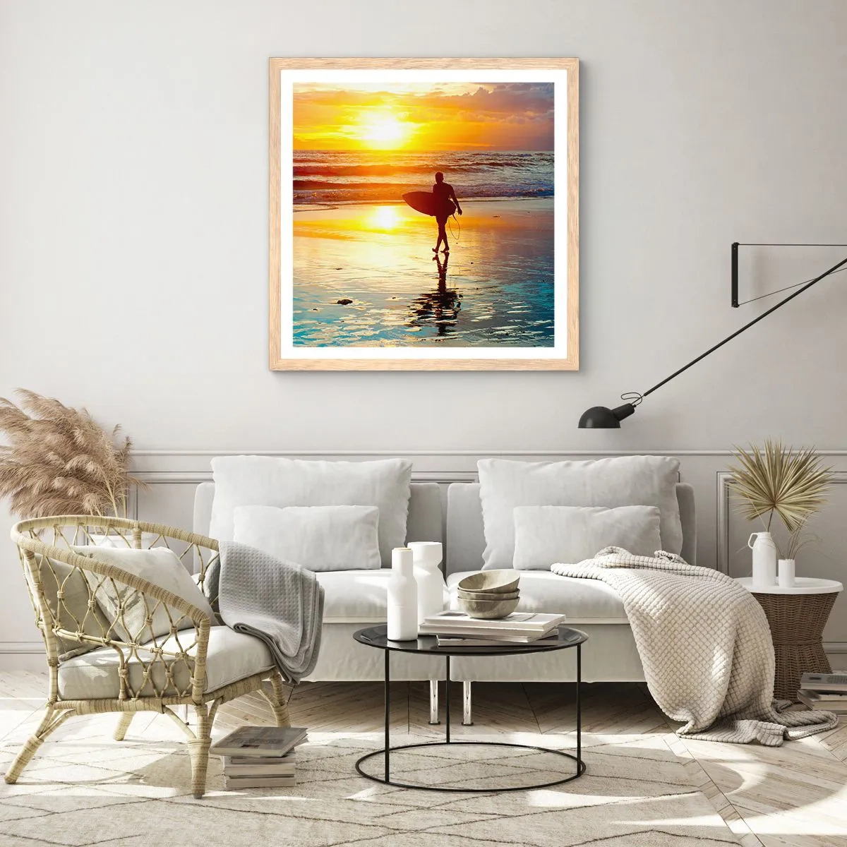 Plagát v ráme zo svetlého duba - Návrat bojovníka - 40x40 cm