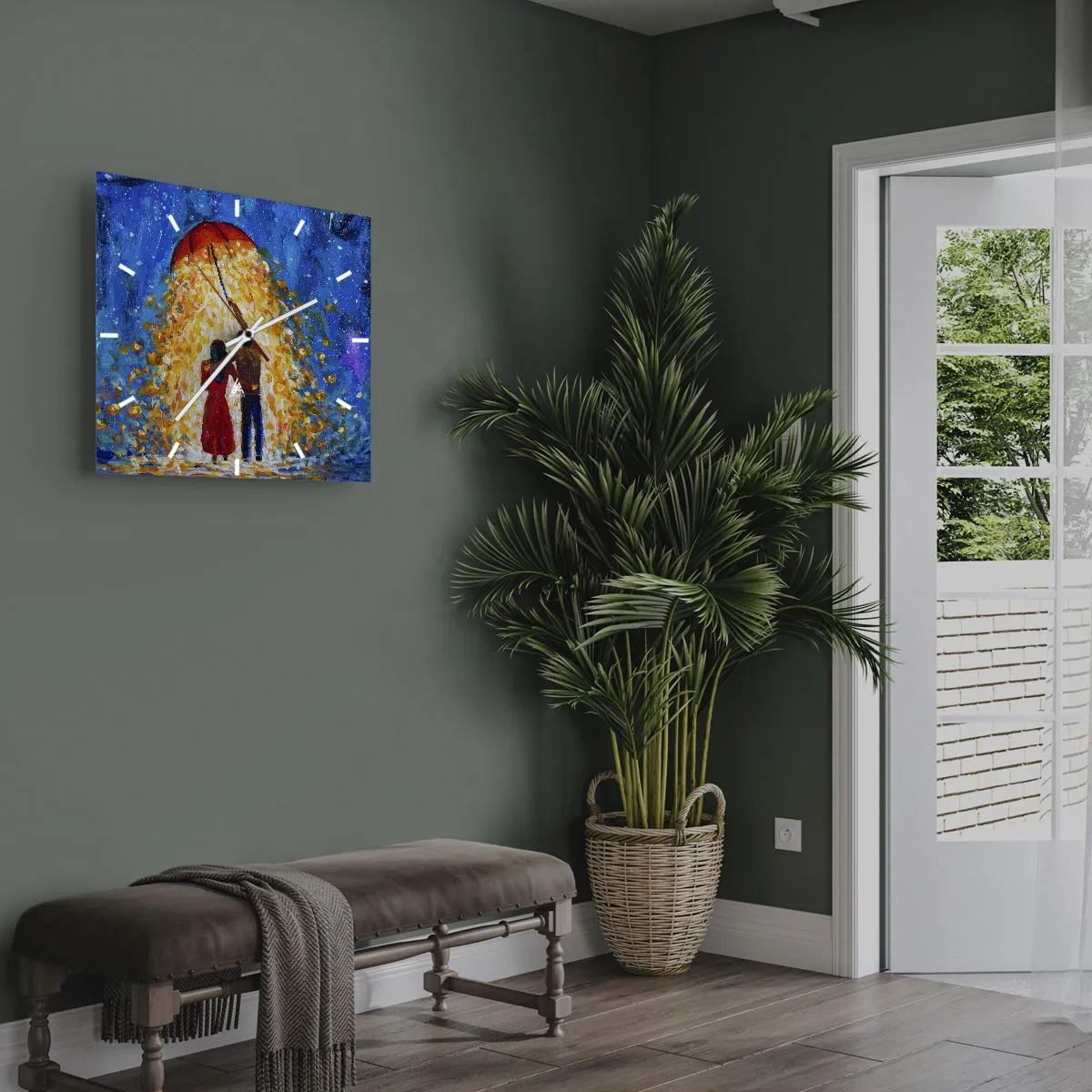 Nástenné hodiny - Mágia daždivého večera? - 30x30 cm