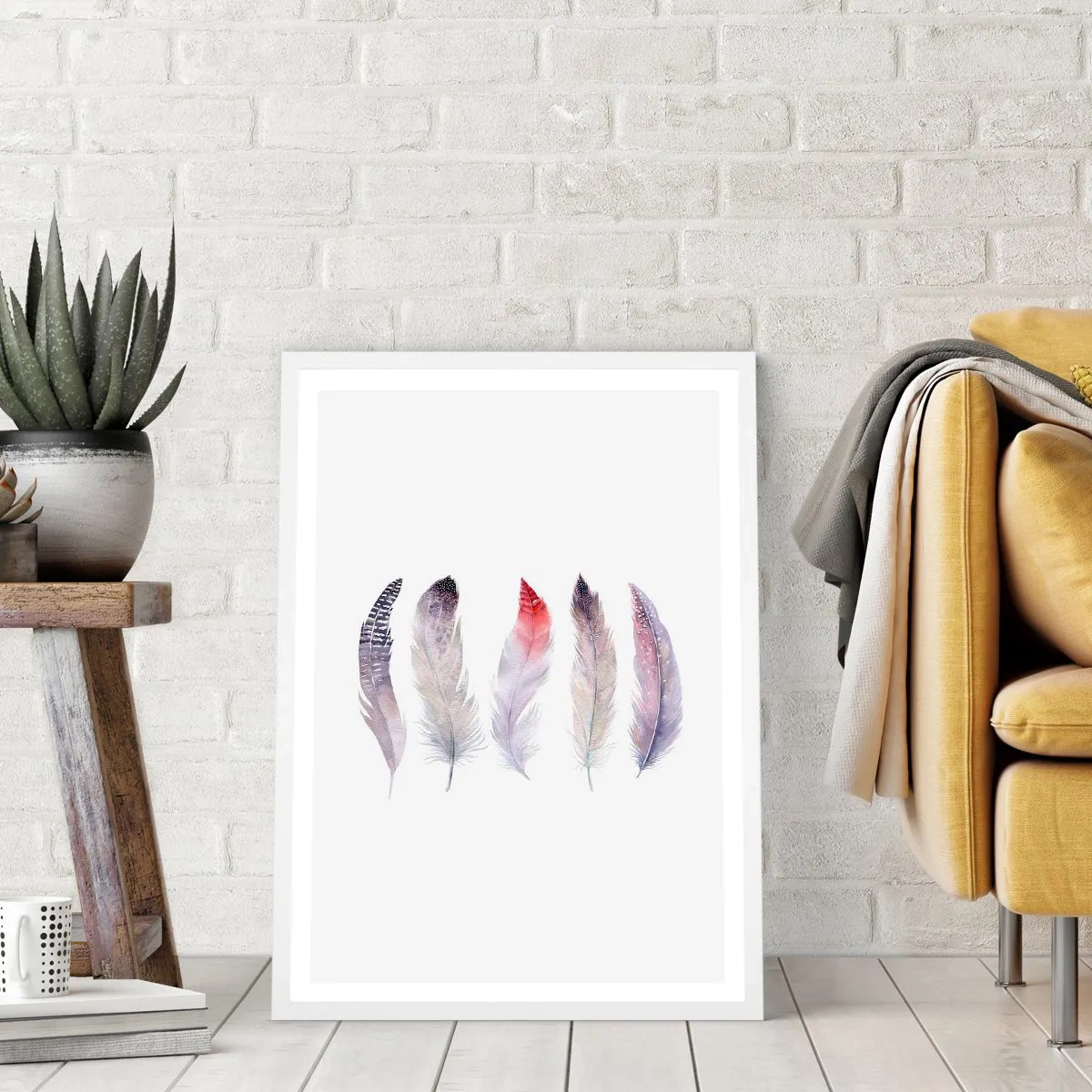 Plagát v bielom ráme - Jemné ako rôznofarebná hmla - 50x70 cm