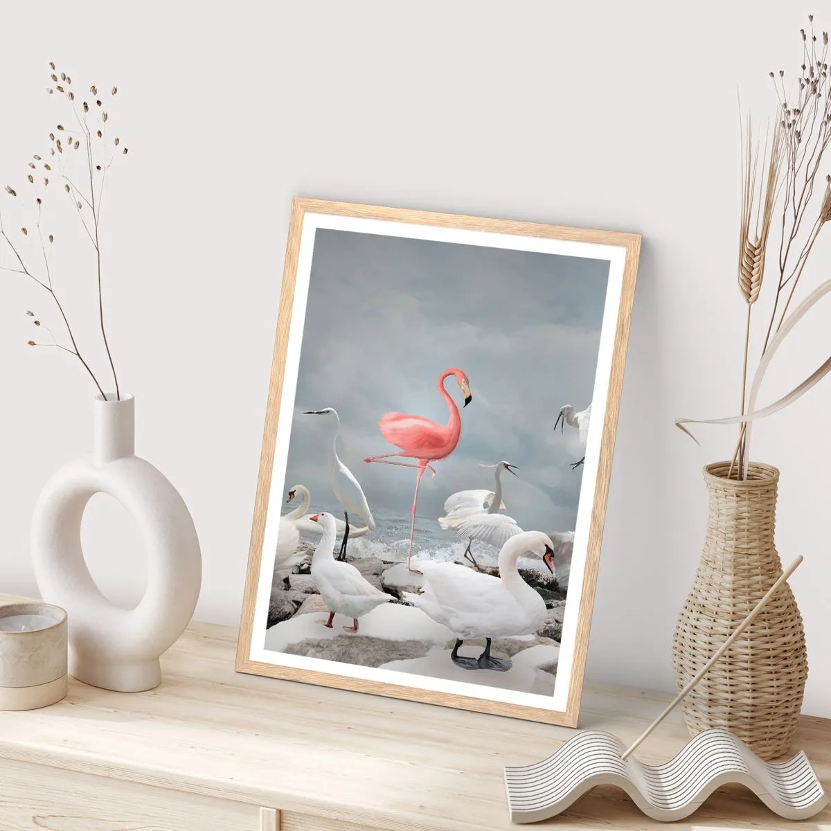 Plagát v ráme zo svetlého duba - Kde som sa tu vzal? - 50x70 cm