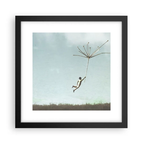 Plagát v čiernom ráme - Lietajúca púpava - 30x30 cm