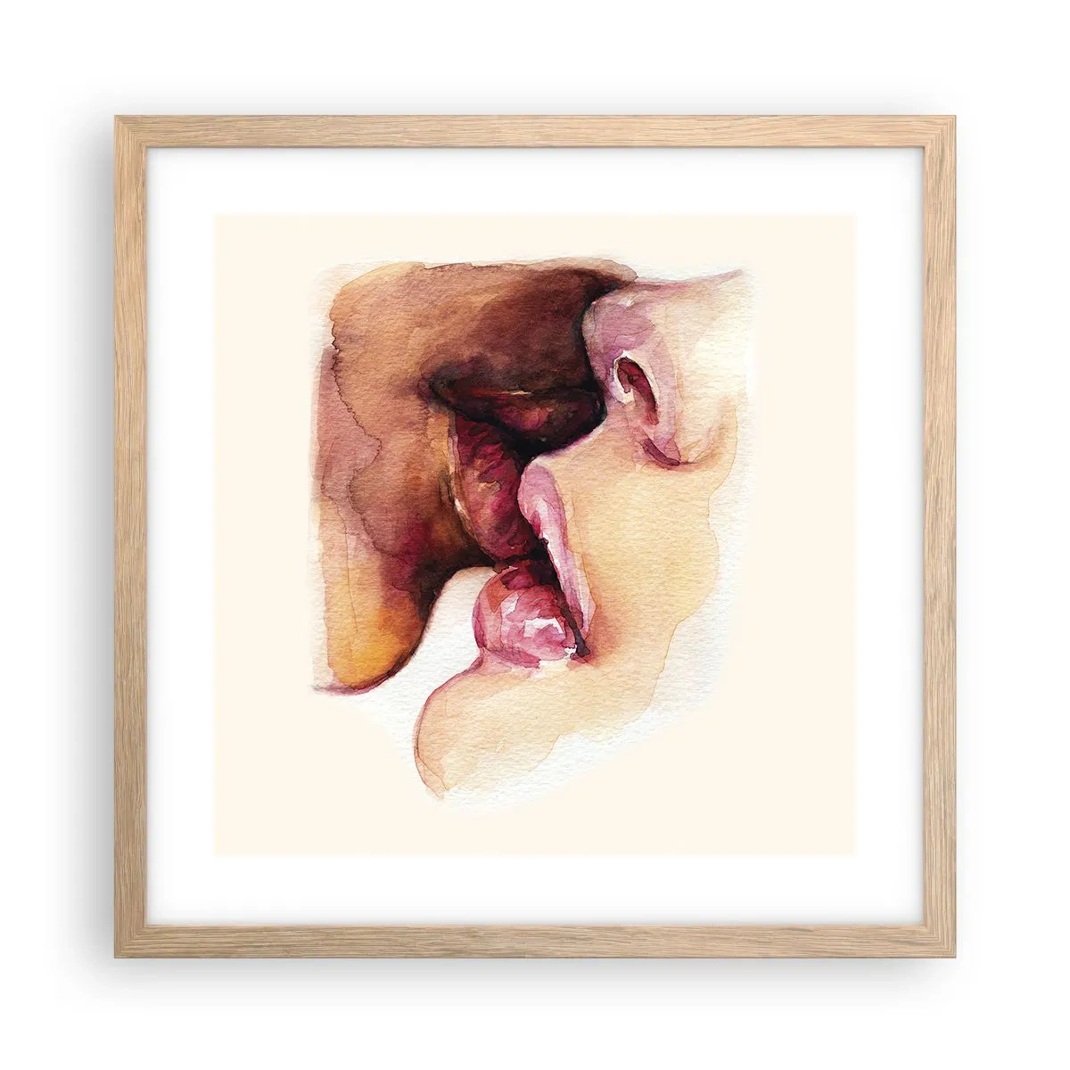 Plagát v ráme zo svetlého duba - Ako noc a deň, zem a nebo - 40x40 cm