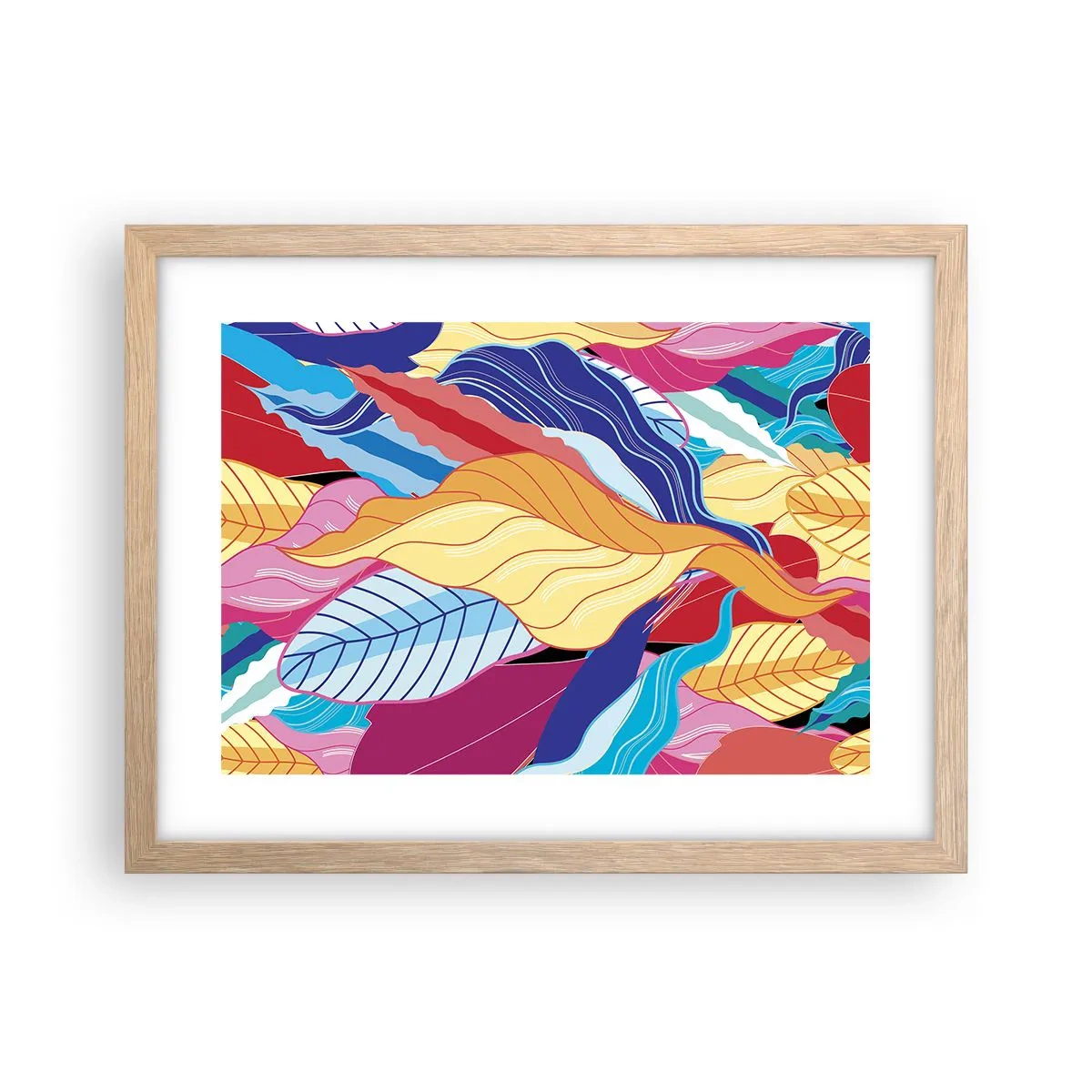 Plagát v ráme zo svetlého duba - Farebný neporiadok - 40x30 cm