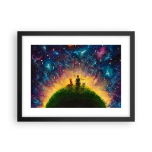 Plagát v čiernom ráme - Láska a priateľstvo - celý svet - 40x30 cm