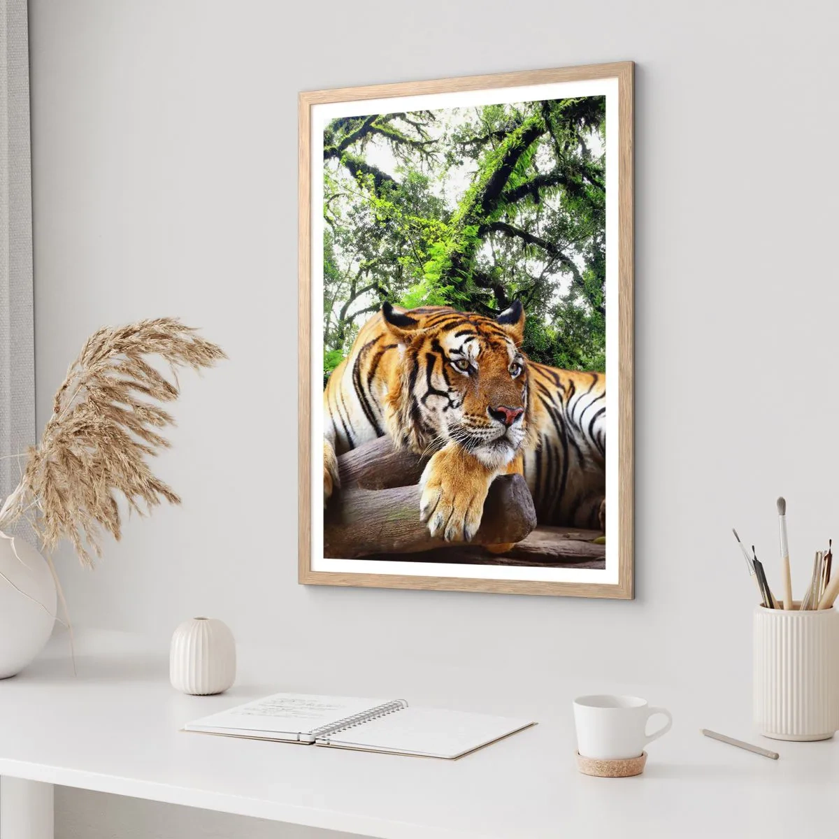 Plagát v ráme zo svetlého duba - S úctou - 61x91 cm