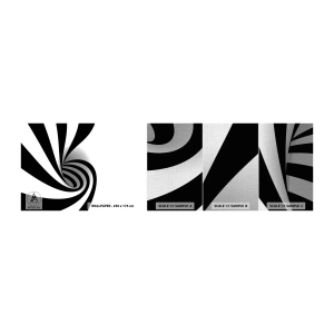 Vzorka fototapety Premium Canvas - A predsa sa točí - Abstrakcia, Grafika, Čierna a biela - 100x30 cm