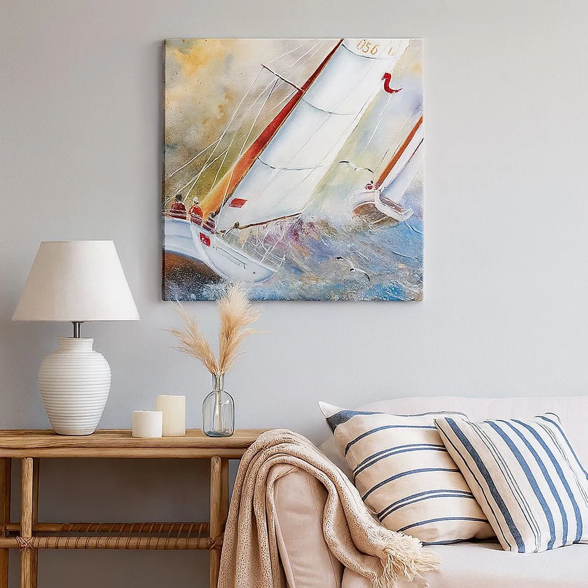 Obraz na plátne - Bežiace cez vlny - 30x30 cm