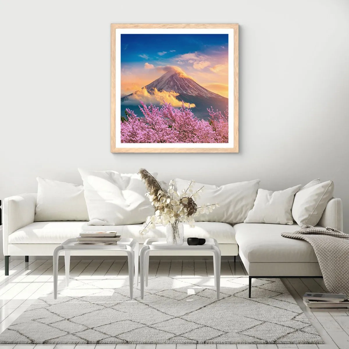 Plagát v ráme zo svetlého duba - Japonská sviatosť - 40x40 cm