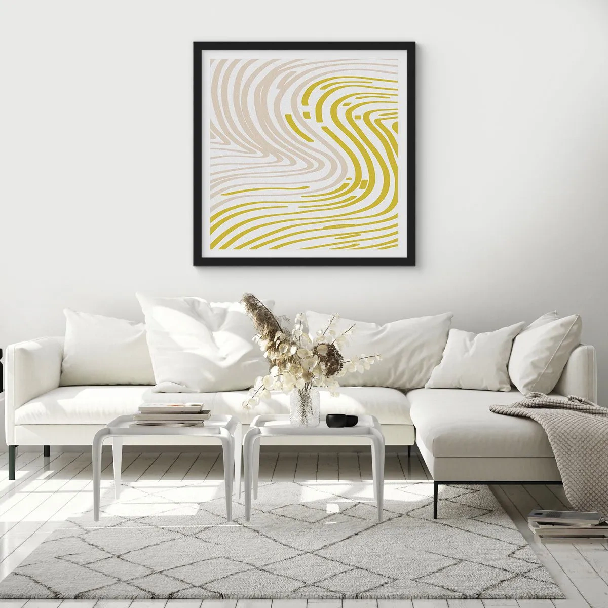 Plagát v čiernom ráme - Kompozícia s miernym ohybom - 40x40 cm