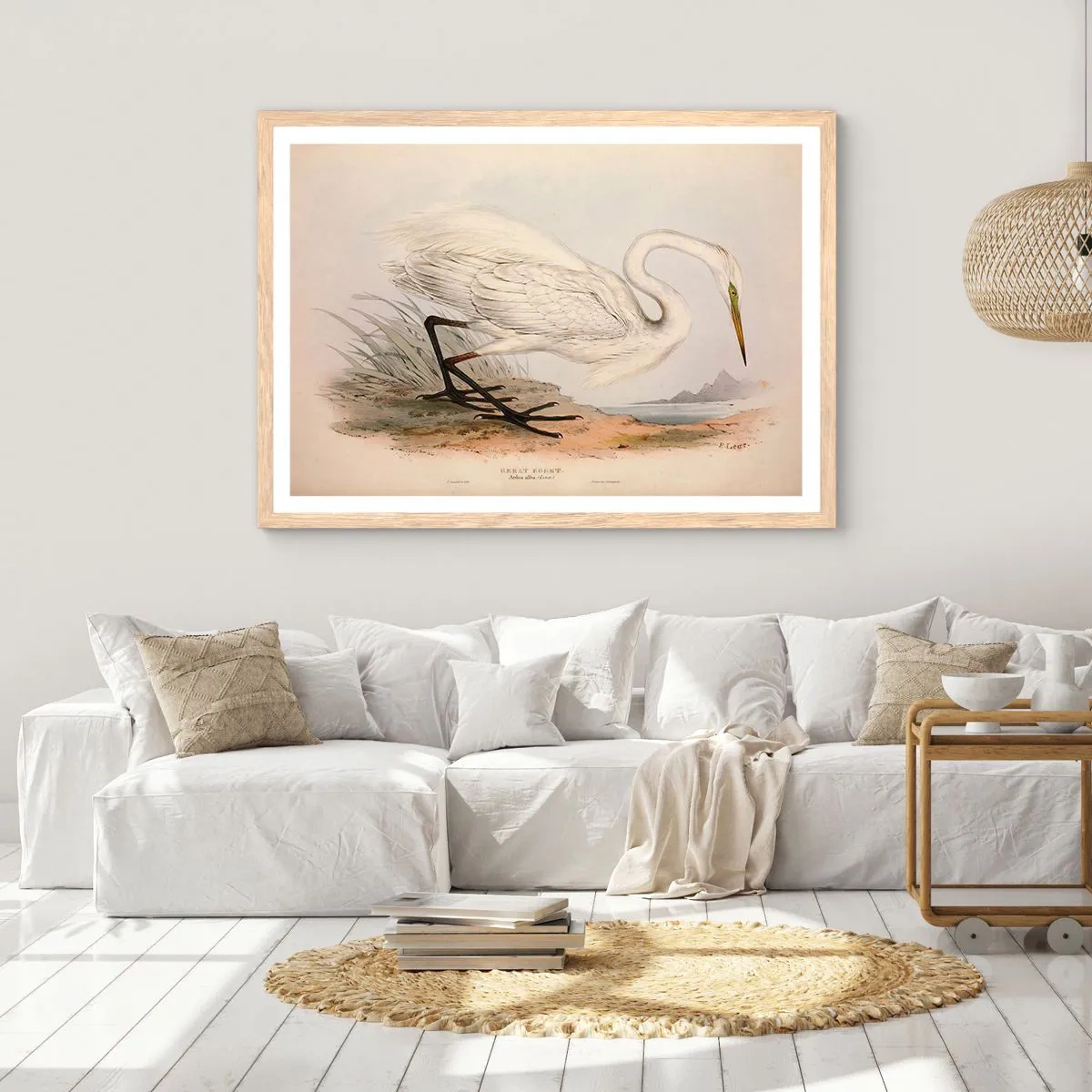 Plagát v ráme zo svetlého duba - Pani rákosín - 70x50 cm