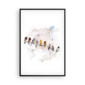 Plagát v čiernom ráme - Okrídlené stretnutie - 61x91 cm