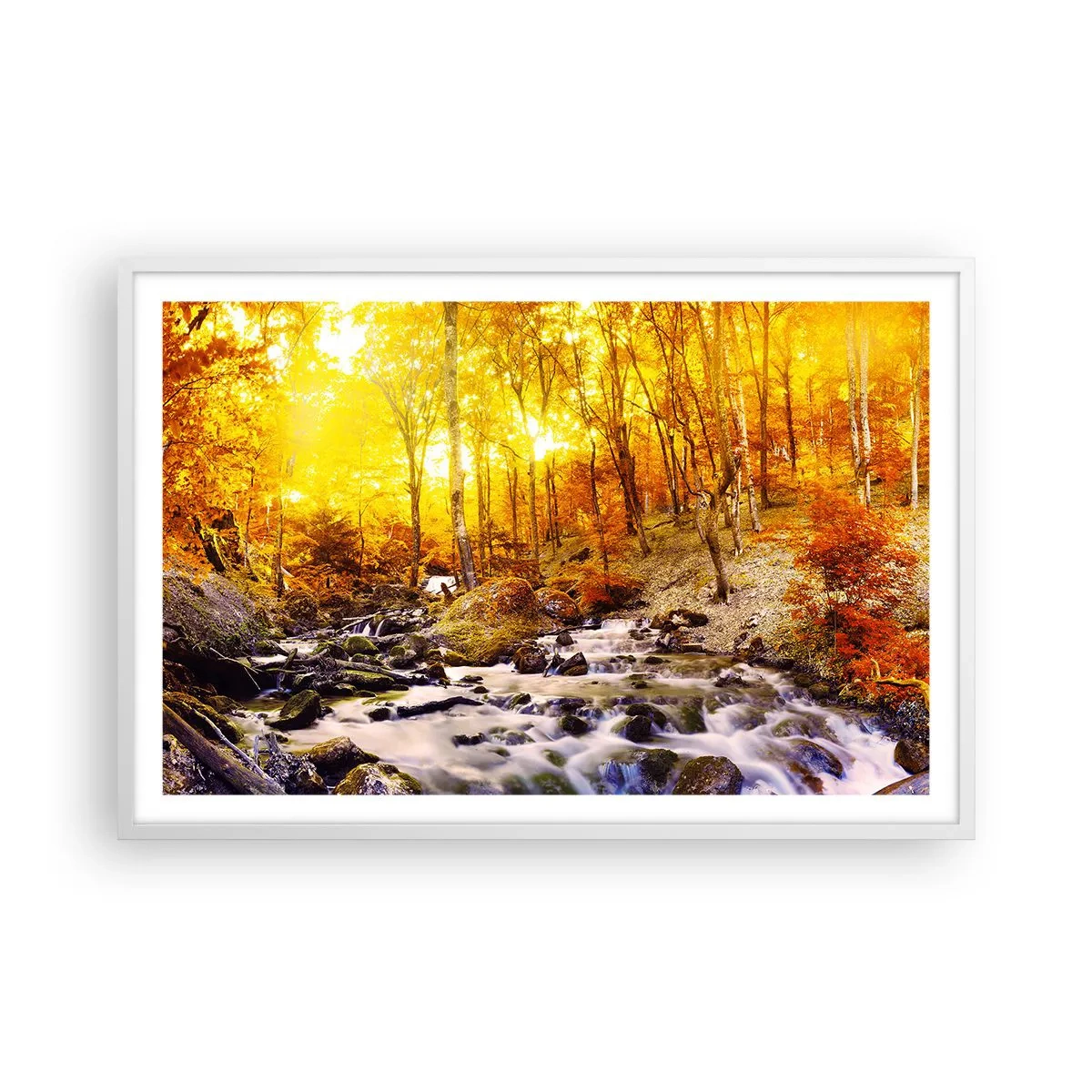 Plagát v bielom ráme - Kamene zasadené do zlata a platiny - 91x61 cm