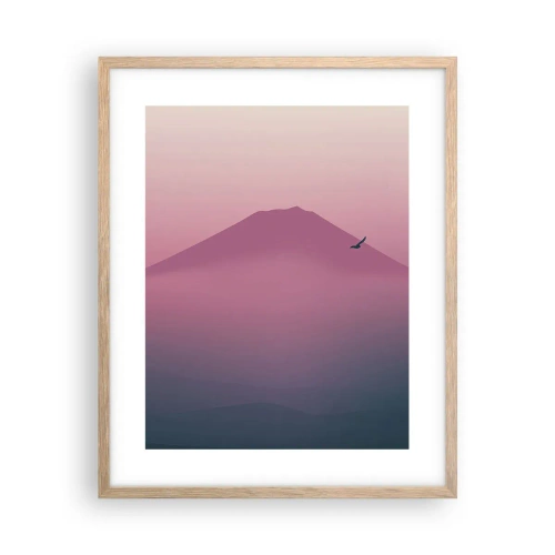 Plagát v ráme zo svetlého duba - Pútnici nad oblakmi - 40x50 cm