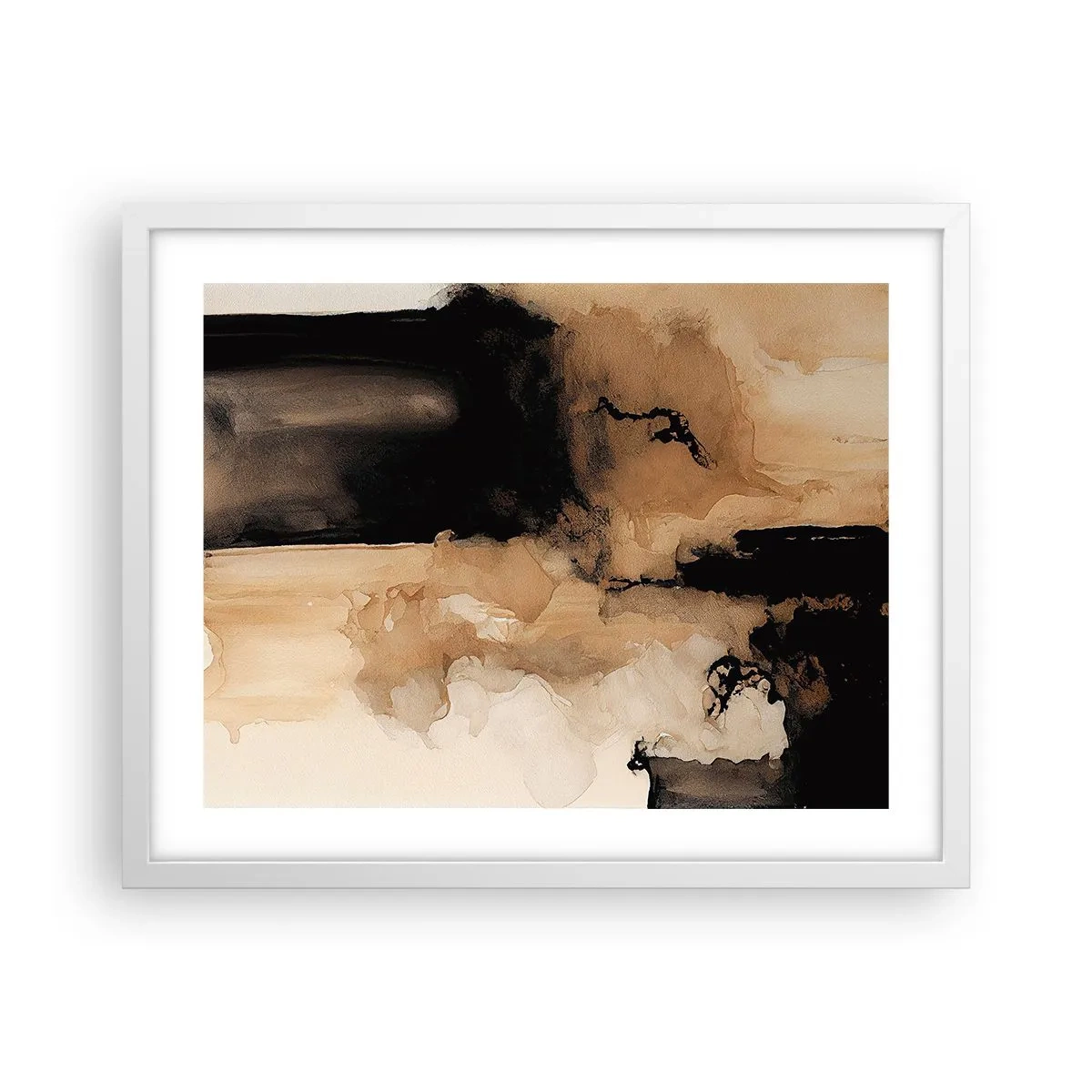 Plagát v bielom ráme - Pútavá abstrakcia - 50x40 cm