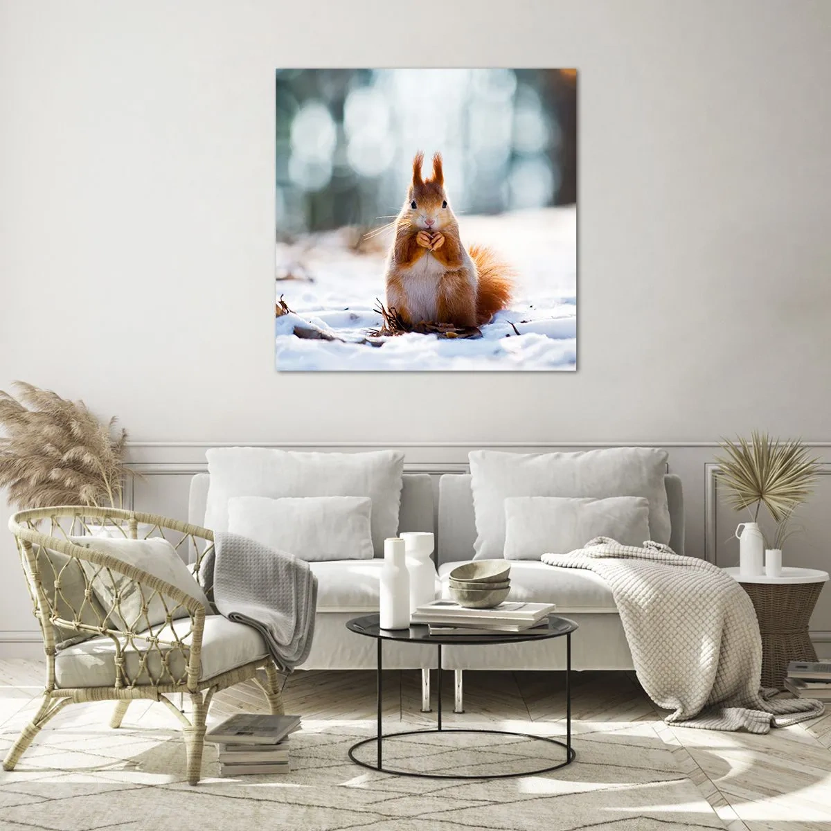 Obraz na skle - Čo sa tak pozeráš? - 70x70 cm