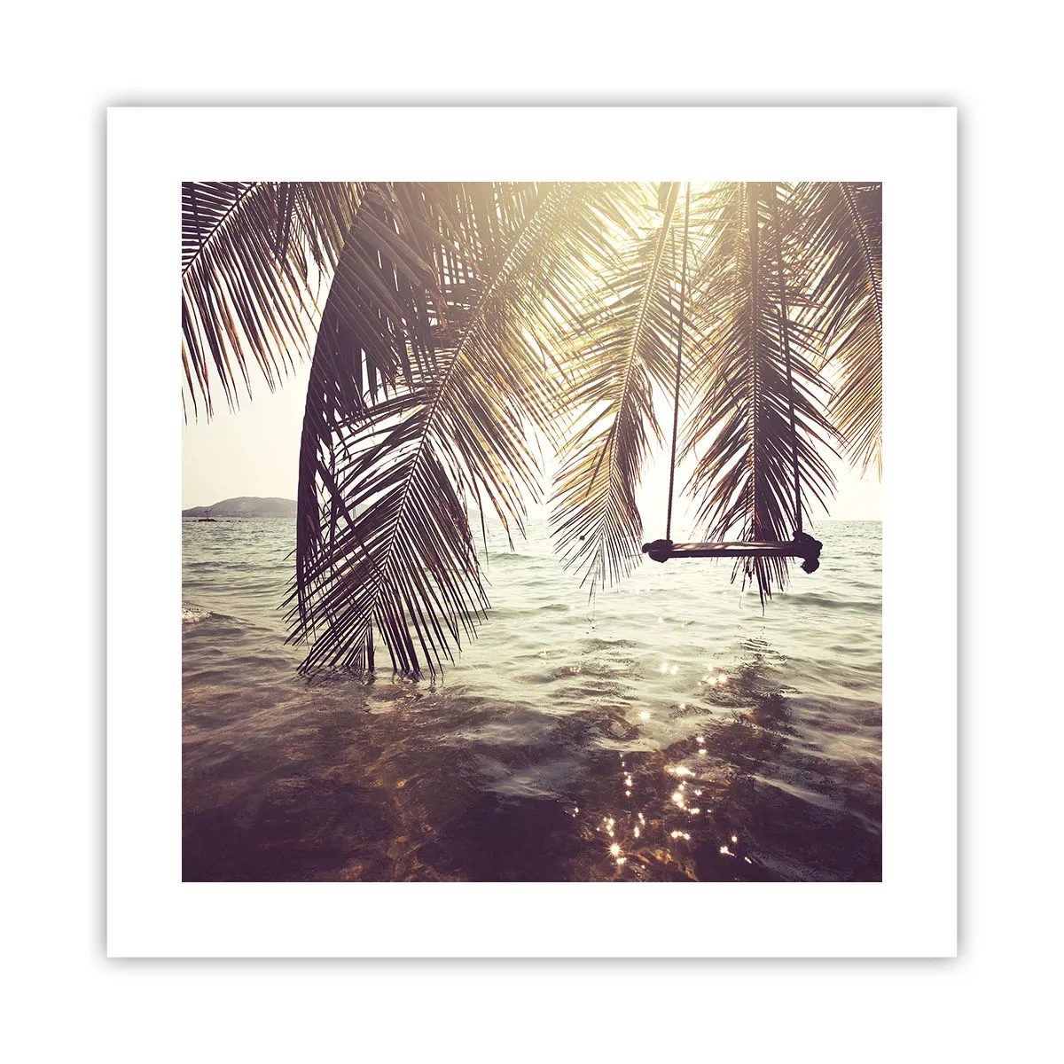 Plagát - Hojdať sa ľubovoľne v oblakoch - 40x40 cm