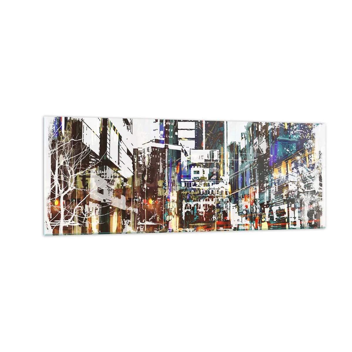 Obraz na skle - Trblietavé mesto - 140x50 cm
