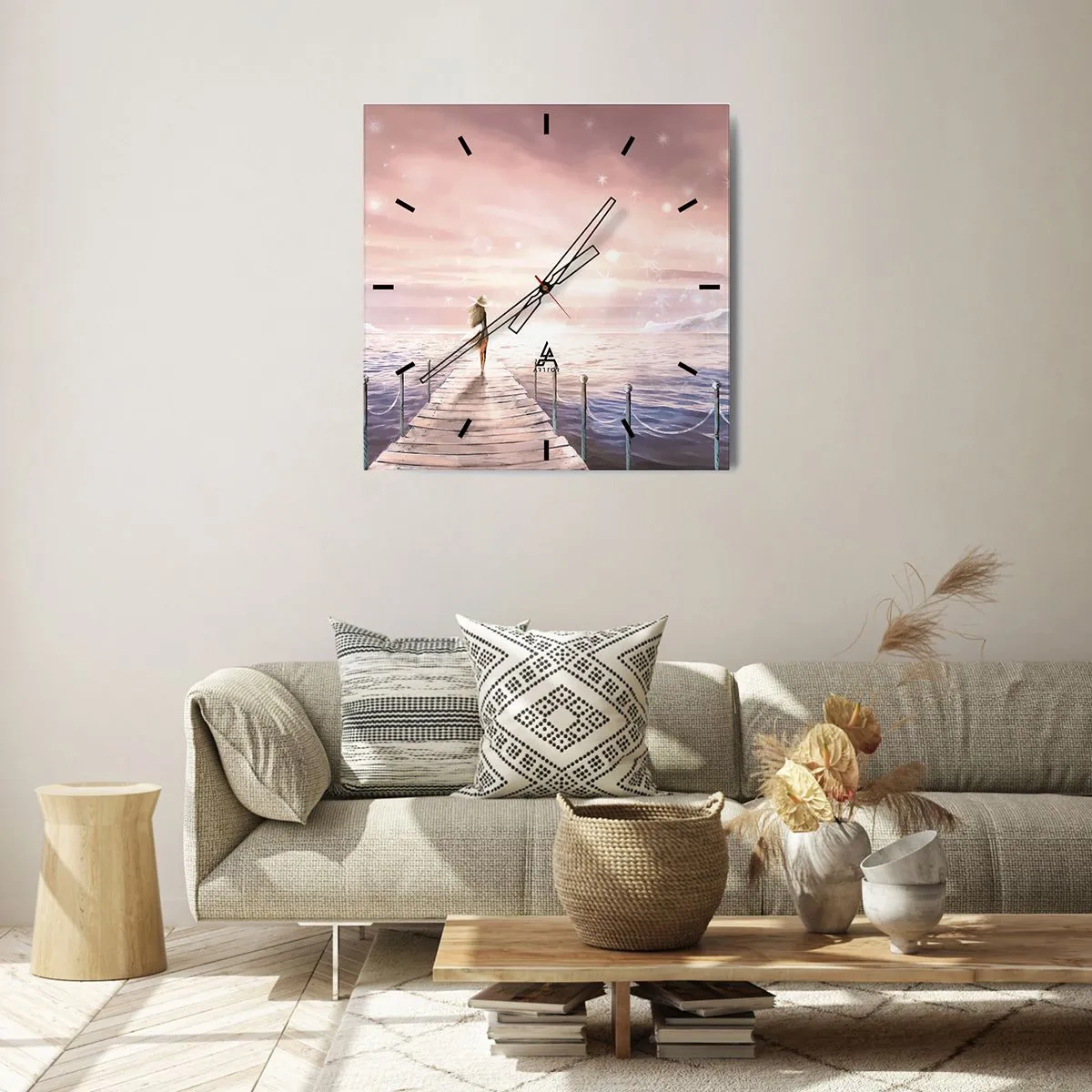 Nástenné hodiny - Vo svetle sna - 30x30 cm