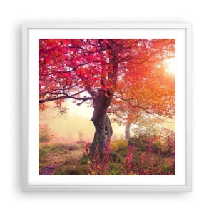 Plagát v bielom ráme - Šialenstvo rozkvetu - 50x50 cm