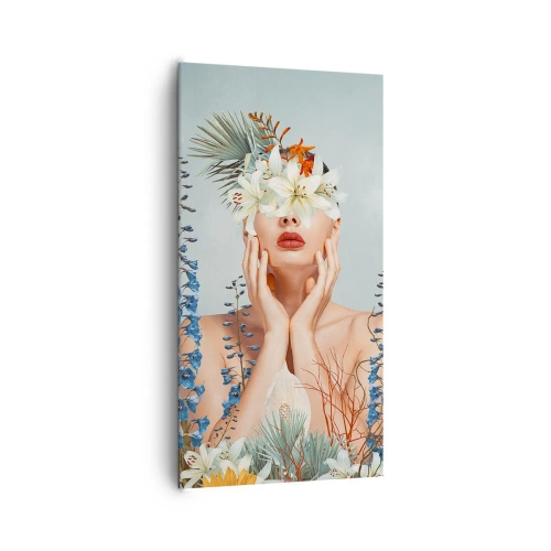 Obraz na plátne - Žena – kvetina - 65x120 cm