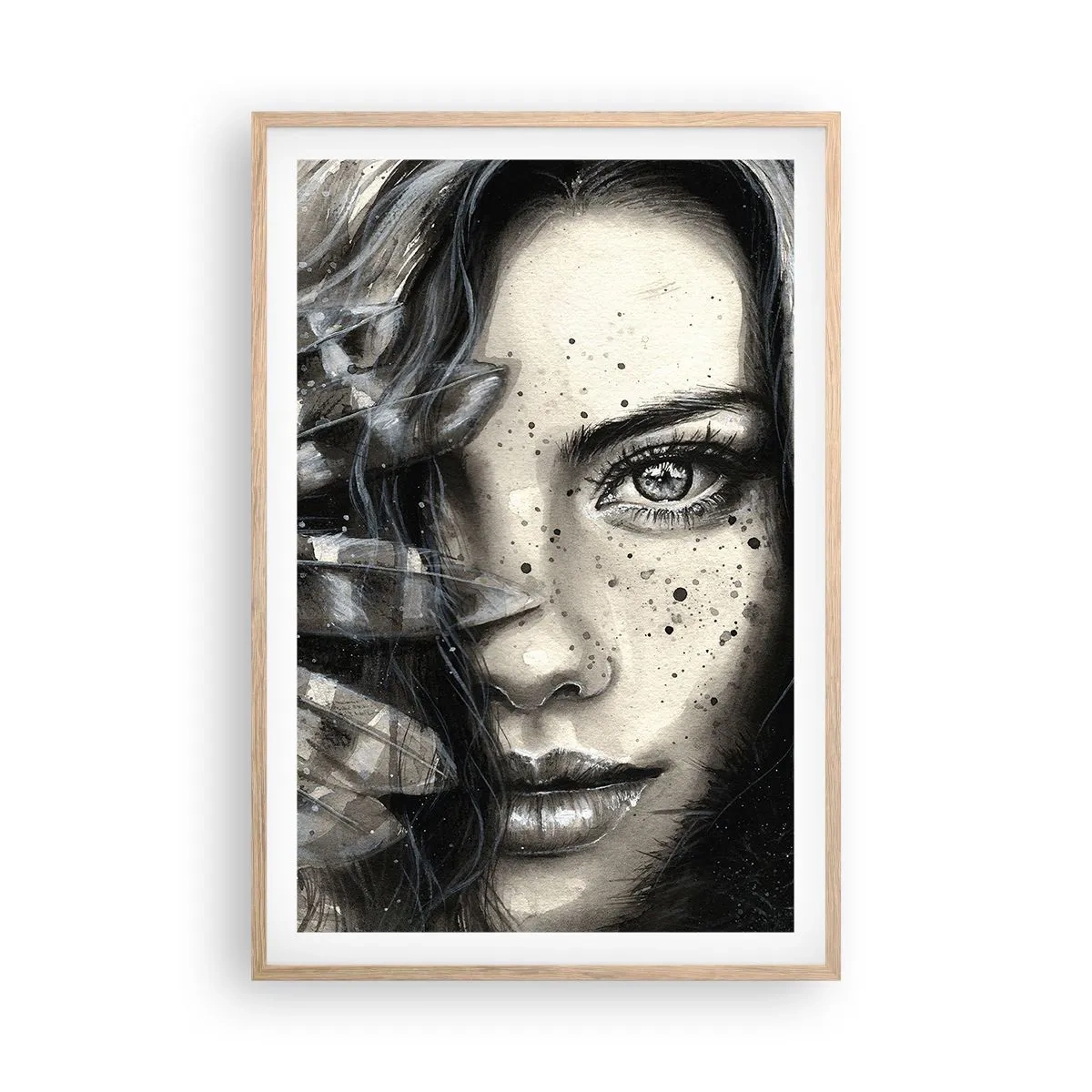 Plagát v ráme zo svetlého duba - Divoká krása - 61x91 cm
