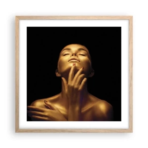 Plagát v ráme zo svetlého duba - Ako zlatý hodváb - 50x50 cm