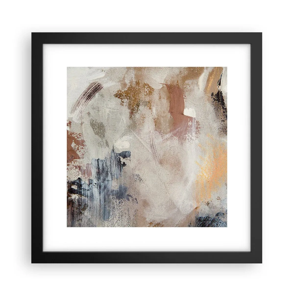 Plagát v čiernom ráme - Hmlistá abstrakcia - 30x30 cm
