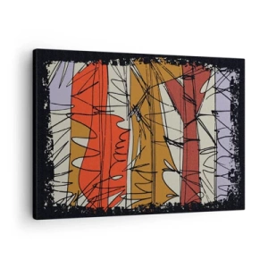 Obraz na plátne - Abstraktná kompozícia v intenzívnych farbách - 70x50cm - Spontánna kompozícia - Moderná nástenná dekorácia do obývacej izby a spálne ARTTOR