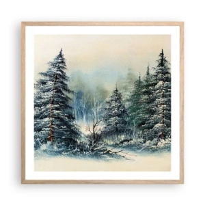 Plagát v ráme zo svetlého duba - Pripravenie na Vianoce - 60x60 cm