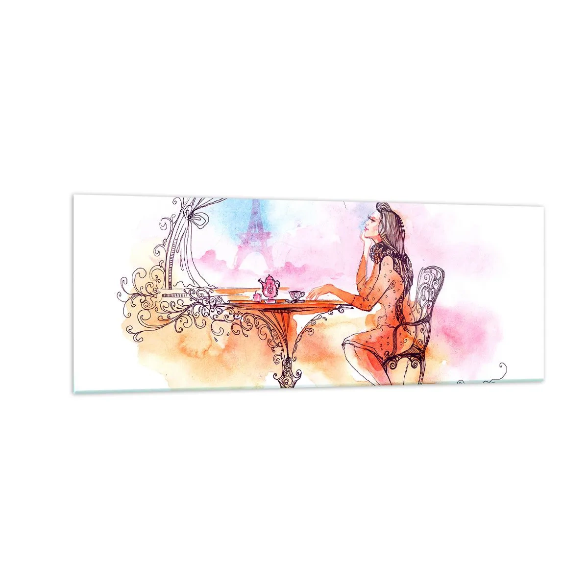 Obraz na skle - Parížska elegancia - 140x50 cm