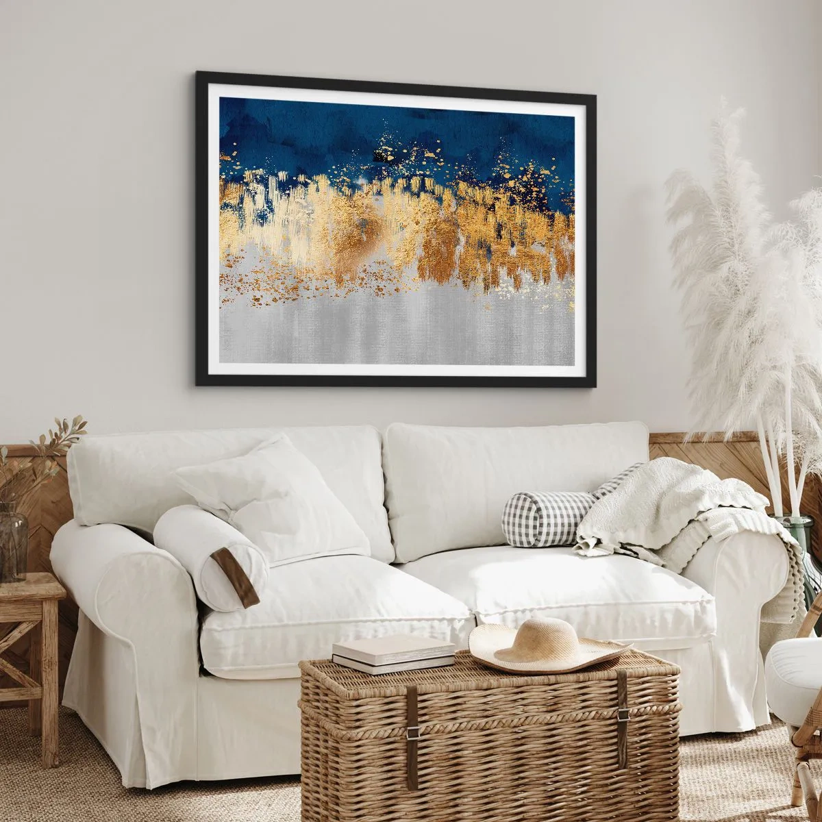 Plagát v čiernom ráme - Moderná kompozícia s iskrou - 100x70 cm
