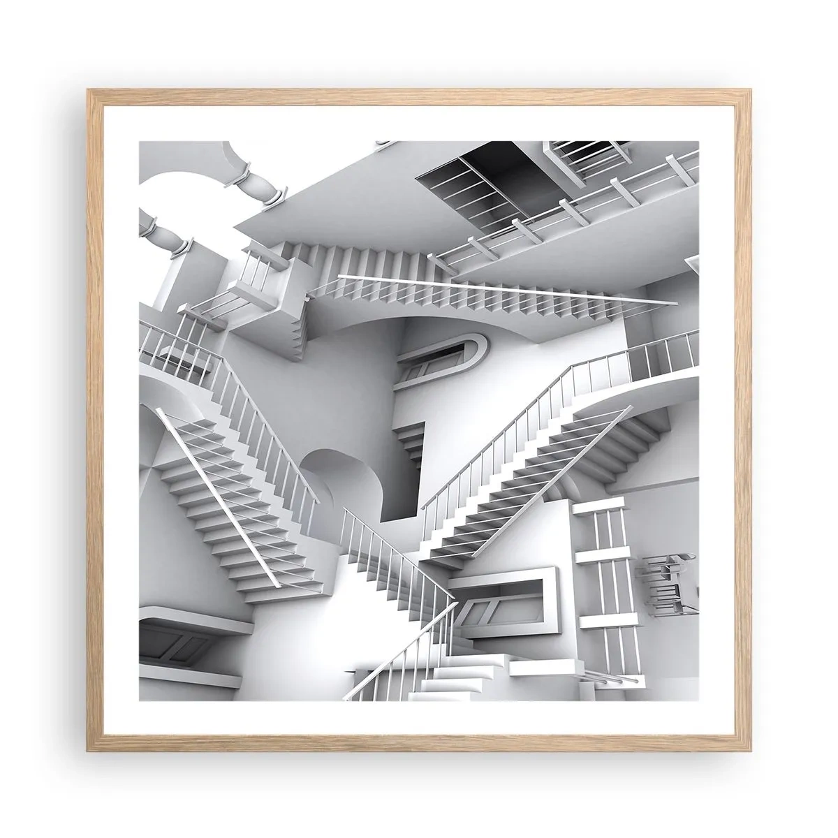 Plagát v ráme zo svetlého duba - Paradoxy prostoru - 60x60 cm